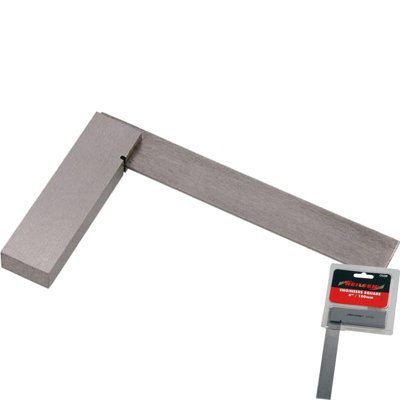 Neilsen Engineers Right Angle Polished Try Steel Machinist Square 4" 100mm from B&Q