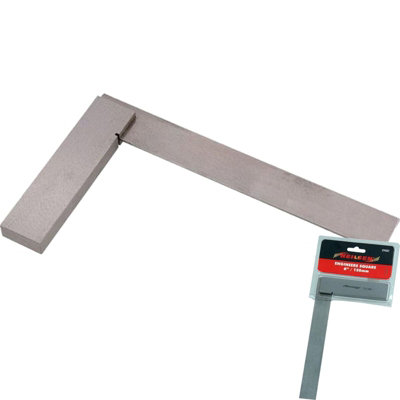 Neilsen Engineers Right Angle Polished Try Steel Machinist Square 6" 150mm from B&Q