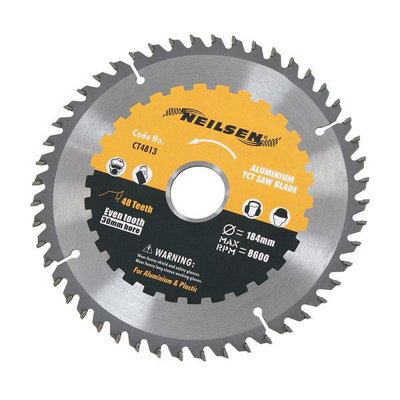Neilsen 184mm Tct Circular Saw BladeAluminiumBrassCopperPlastic & More (Ct4813) from B&Q