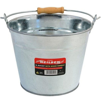 Neilsen Galvanised Metal Bucket Handle Plant Pot Coal Planter Strong Steel 5L from B&Q