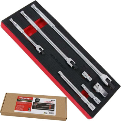 Neilsen 7Pc Flexi Head Knuckle Power Breaker Extension Bar Adaptor Wrench Set from B&Q
