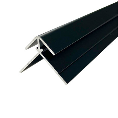 Splashwall Alloy Vanity Panel External Corner Joint (L)800mm (W)31mm (T)4mmMatt Black from B&Q