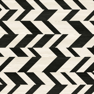 Splashwall Black & Ivory Pattern Wood Effect Aluminium Splashback(H)750mm (W)2440mm (T)4mm from B&Q