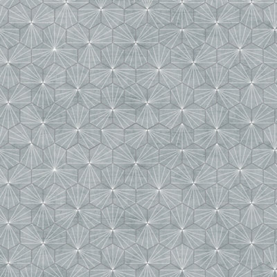 Splashwall Grey Tile Hexagonal Mdf Splashback(H)600mm (W)2440mm (T)4mm from B&Q