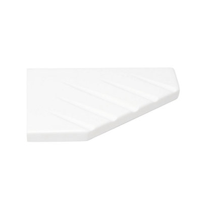 B&Q -  White Wall-Mounted Bathroom Corner Shelf (D)1.91Cm (H)20Cm