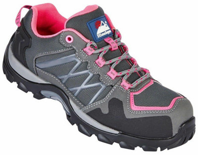 B&Q -  4302 S1P Pink/grey Ladies Metal-Free Composite Safety Trainer With Midsole