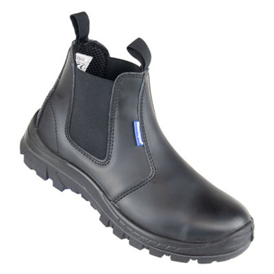 Himalayan Leather Steep Toe Cap And Midsole Safety Pull On Dealer Boot (Black)  (Uk 7) from B&Q