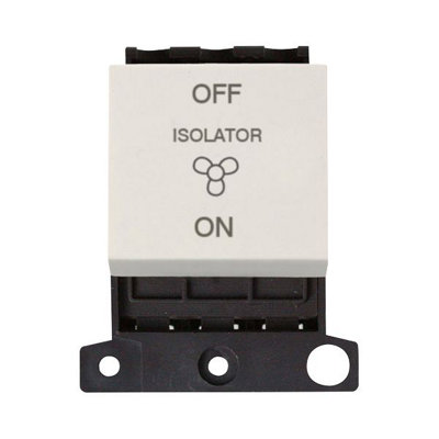 Click Scolmore Md020Pw Mini Grid 10A Triple Pole Fan Isolation Switch Module Polar White from B&Q