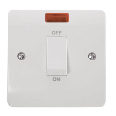 Click Scolmore Mode Cooker Rocker Switch With Neon 45A Polar WhiteCma501 from B&Q
