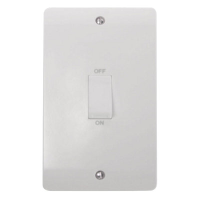 Click Scolmore Mode Single Cooker Rocker Switch 45A Polar WhiteCma502 from B&Q