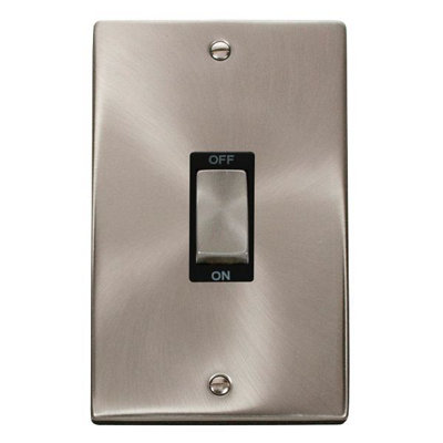 Click Scolmore Click Vpsc502Bk Deco 45A 2 Gang Vertical Switch from B&Q