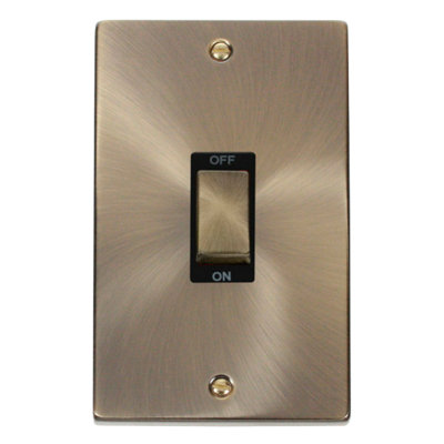 Click Scolmore Deco 2 Gang 45A 2-Pole Switch Antique Brass With Black Insert Vpab502BkModular Stainless Steel Ingot from B&Q