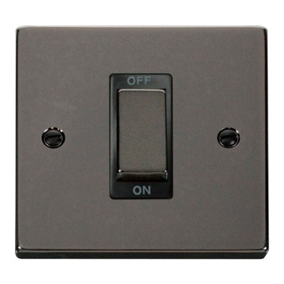 Click Scolmore Deco Switch 1 Gang 45A 2 Pole Black NickelVpbn500Bk from B&Q