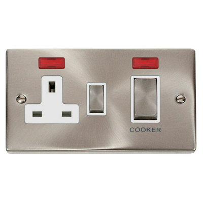 Click Scolmore Click Vpsc505Wh Deco 45A Dp Cooker Control Unit With Neon Satin Chrome from B&Q