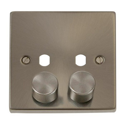 Click Scolmore Click Vpsc152Pl Deco 2 Gang Dimmer Plate Satin Chrome from B&Q