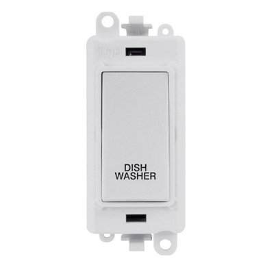 Click Scolmore Click Gridpro 20A Double Pole Switch With Engraving Polar White from B&Q