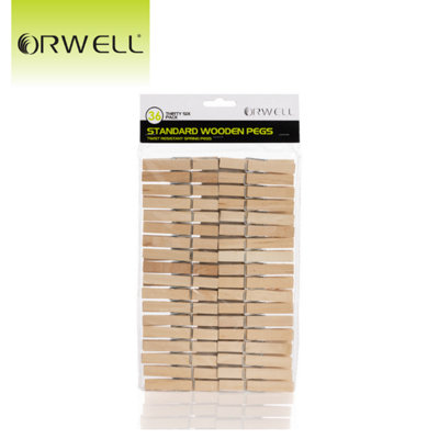 B&Q -  Wooden Laundry Pegs 36Pk