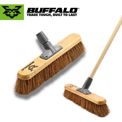 Buffalo 18" Large Indoor Soft Coco Platform Broom With Unbreakable Bracket (Includes Handle) from B&Q