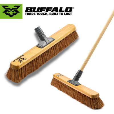 Buffalo 24" Large Indoor Soft Coco Platform Broom With Unbreakable Bracket (Includes Handle) from B&Q