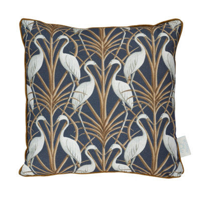 The Chateau By Angel StrawbridgeNouveau Heron Navy 43X43Cm Cushion from B&Q