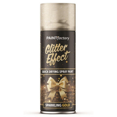 B&Q -  1XPaint Factory Gold Glitter Effect Paint 400Ml