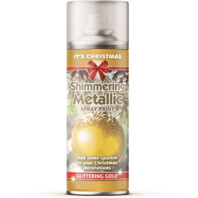  - Christmas Shimmering Metallic Gold Golden Sparkle Decorations 200Ml