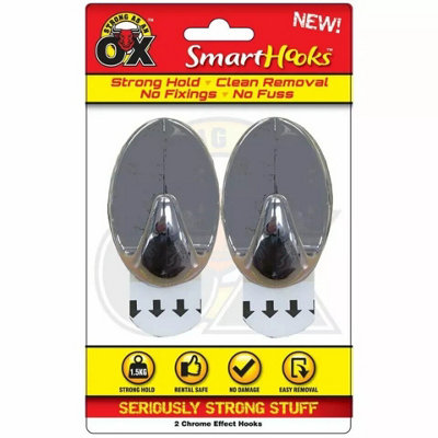 Maestro craft Multi-Purpose Adhesive Chrome Effect Hooks from B&Q