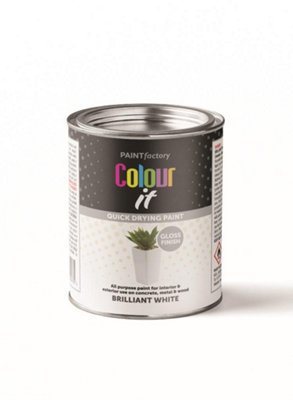 Paint Factory Paintfactory Colour It Brilliant White Gloss Finish Paint Quick Drying Tin 300Ml from B&Q