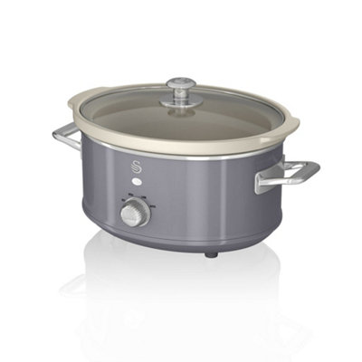 Swan Retro 3.5 Litre Slow Cooker Grey