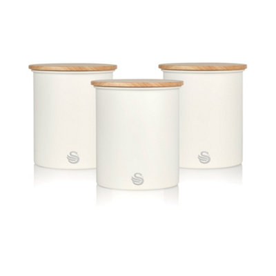 Swan White Nordic Set Of Canisters Size 3