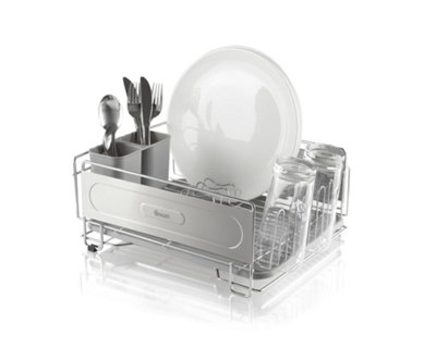B&Q -  Chrome Dish Rack With Utensil Holders