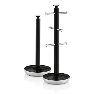 B&Q -  Black Retro Towel Pole And Mug Tree