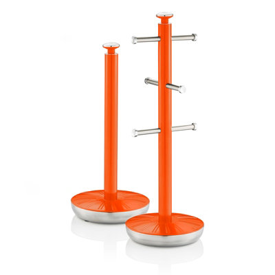 B&Q -  Retro Orange Towel Pole And Mug Tree