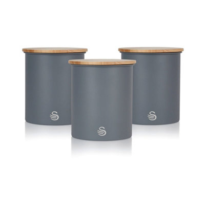Swan Grey Nordic Set Of Canisters Size 3