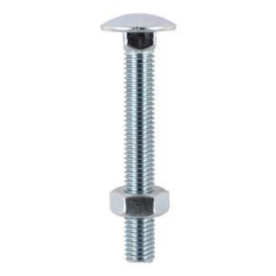 Zinc Carriage Bolt M8 X 50mm Carbon Steel Domed Head Square Anti-Spin Shoulder For Clamping Timber Ironmongery Home Diy from B&Q