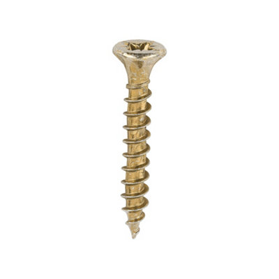 Timco Velocity Premium Multi-Use Countersunk Woodscrews - 3.5 X 25 (200Pcs) Gold