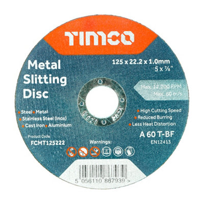 Timco B/abrasive Flat Wheel Inox125 X 22.2 X 1.0 (25Pcs) from B&Q