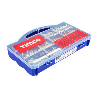 Timco Twin-Threaded Silver Woodscrews Tray 1,140Pcs from B&Q