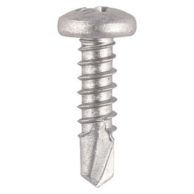 Timco Window Fabrication Screws Pan Ph Self-Tapping Self-Drilling Point Martensitic Stainless Steel & Silver Organic4.2 X 13 from B&Q