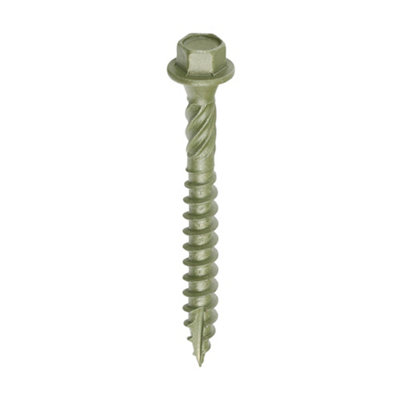 Timco Timber Screws Hex Flange Head Exterior - 6.7 X 60 (50Pcs) Green