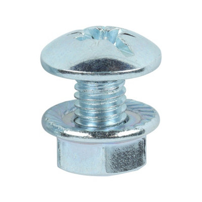 Timco Cable Tray Bolts & Flange Nuts - M6 X 12 Silver