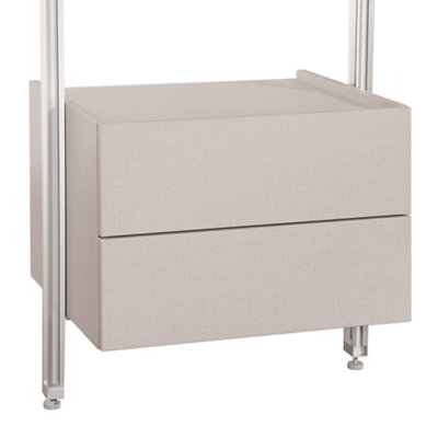 B&Q -  Relax Grey Linen Effect Drawer Box (H)380mm (W)550mm (D)500mm