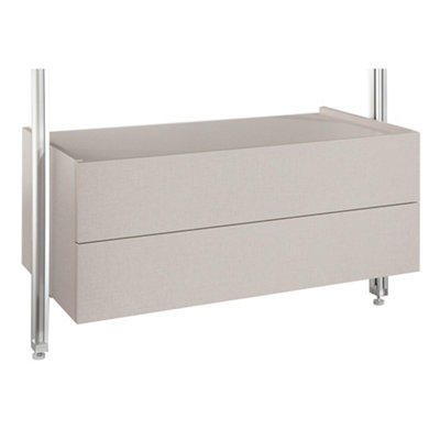 B&Q -  Relax Grey Linen Effect Drawer Box (H)380mm (W)900mm (D)500mm