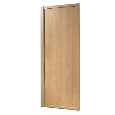 Spacepro 1 Panel Natural Oak Effect Sliding Wardrobe Door (H)2220mm (W)914mm from B&Q
