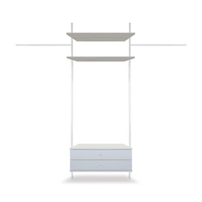 B&Q -  Aura Satin White Dressing Room Freestanding Storage Solution (H)2700mm (L)3550mm (D)500mm