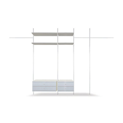 B&Q -  Aura Satin White Large Bedroom Storage Solution (H)2700mm (L)4700mm (D)500mm