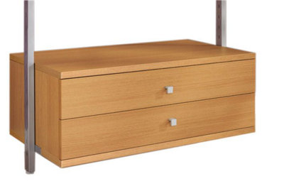 B&Q -  Aura Modular Matt Oak Effect Slab Large Internal Drawer Kit (H)350mm (W)900mm (D)500mm