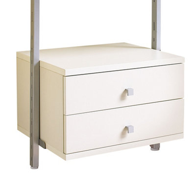 B&Q -  Aura White Small Drawer Kit (H)350mm (W)550mm (D)500mm