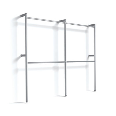 B&Q -  Relax Satin Silver Effect Large Hanging Storage Solution (H)2280mm (L)2500mm (D)250mm
