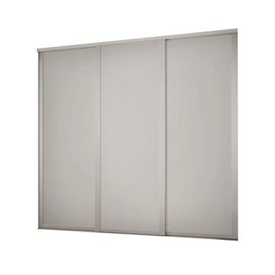 Spacepro Classic Shaker Non-Mirrored Matt Dove Grey Matt 3 Door Sliding Wardrobe Door Kit (H)2220mm (W)1680mm from B&Q